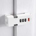 Cabinet Lock，Barn Door Latches,3-Digit Combination Security Locks,Combination Security Lock,for Office File Cabinet,Drawers,Locker,Small Door,Cupboard (1, White_180 Degree)