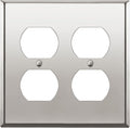 ENERLITES Double Duplex Receptacle Metal Wall Plate, Stainless Steel Outlet Cover, Corrosion Resistant, Size 2-Gang 4.50" x 4.57", Stainless Steel 201, 7722-PC, Polished Chrome, Silver