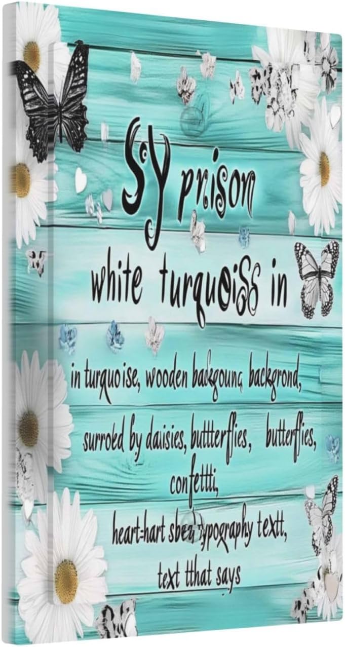 Teal Butterfly Daisy Rustic Wooden Signs Light Switch Cover Plate 1 Gang No Device Blank Electrical Wall Plates Faceplate Decorative Switch Plate For Farmhouse Cabin Decor