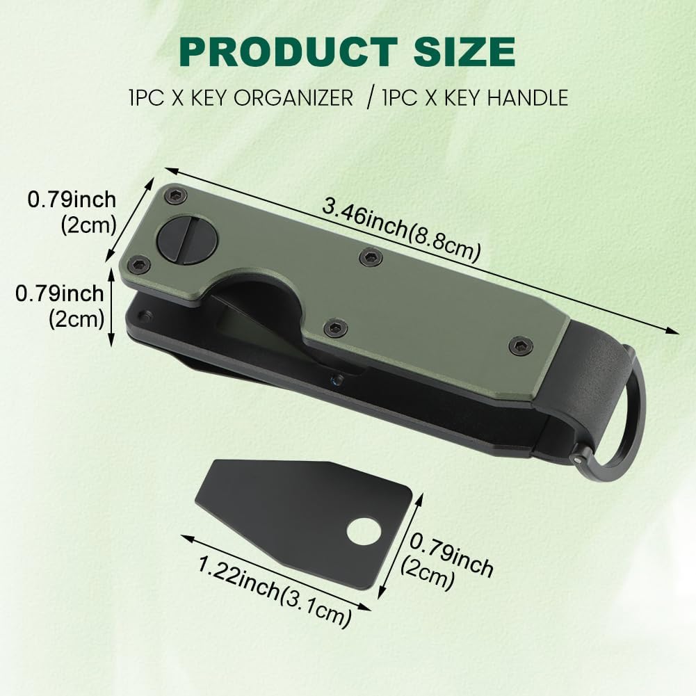 Key Organizer With Key-Handle,Compact Met-allic Key Holder,Met-allic Key-Organizer,Smart Keychain Secures 1-5 Keys