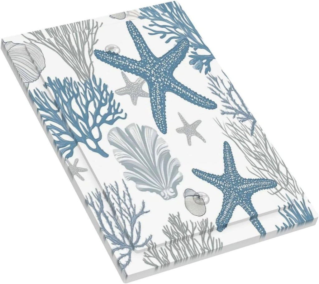 Blue Starfish Nautical Beach Conch Coastal Coral Shell Light Switch Cover Plate 1 Gang No Device Blank Electrical Wall Plates Faceplate Decorative Switch Plate For Kids Room Bathroom Decor