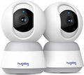Hugolog 4K 8MP Indoor Pan/Tilt Security Camera with Auto-Focus(2pcs),Ideal for Baby Monitor/Pet Camera/Home Security,Starlight Color Night Vision,Human/Pet AI,Noise Reduction,US Cloud,Works with Alexa