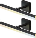 ZAGO 24 Inch Bathroom Vanity Light Fixtures Over Mirror - LED Modern Rotational Wall Mounted Adjustable Hardwired Picture Lighting Bar with 5CCT Switchable, ETL & Damp Rated, Black, 2-Pack