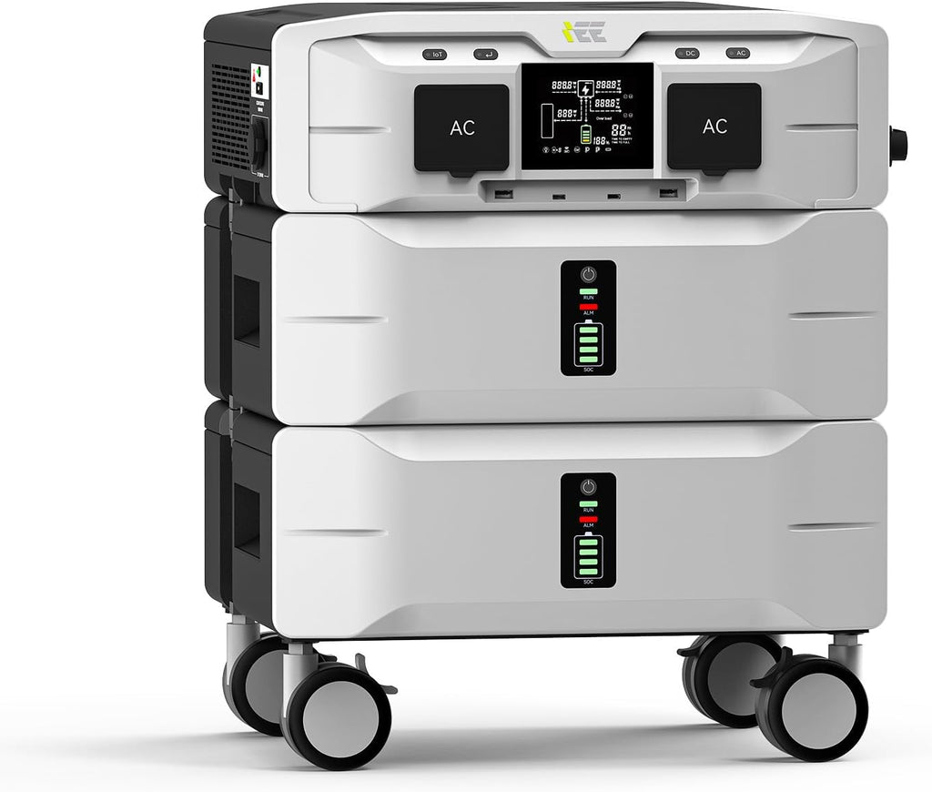 IEE SP5000 Portable Power Station, 5120Wh LFP Battery, Expandable to 10kWh, 120/240V 5000W AC Output(Peak 9000W), Solar Generator for Home Use, Camping Accessories, Emergencies, Power Outages, RVs
