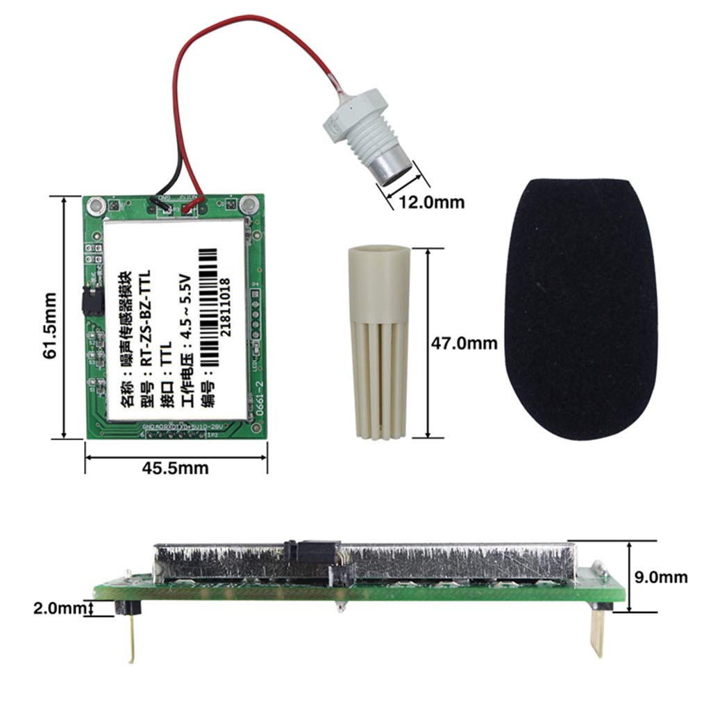 Taidacent Industrial Grade Noise Decibel Detection Module Sound Sensor Sound Level Meter Sound Measurement (TTL-12V)