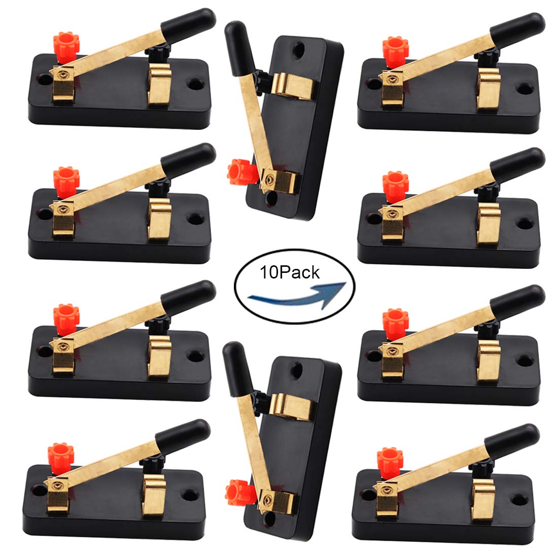 10pcs Single Knife Switch:Used for Physics Laboratory,School Electronic Experimenting,Great for Demos Teaching Basic Principles of Electricity & How a Simple Circuit Works