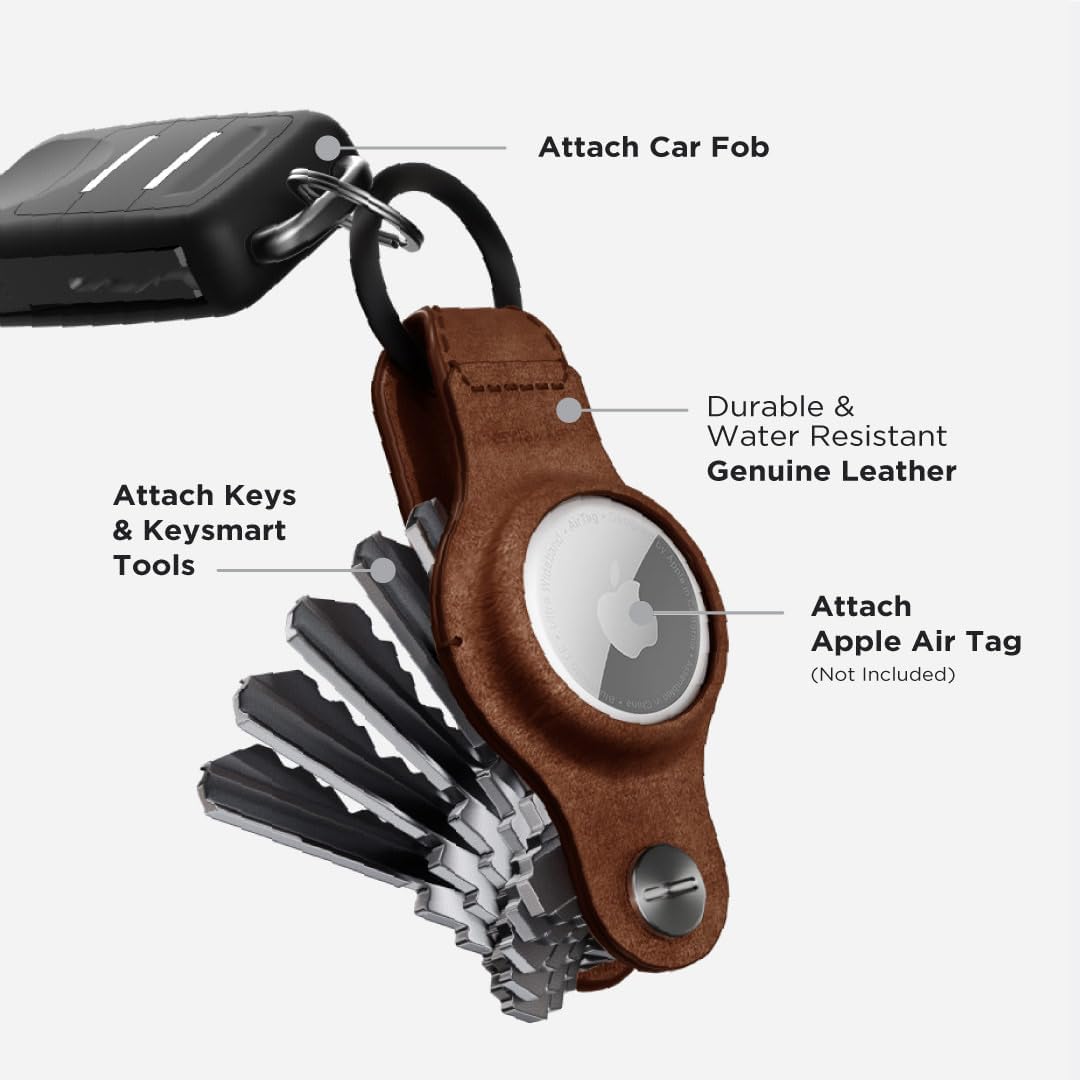 KeySmart AirTag Keychain Key Holder, Compatible with Apple AirTag Holder, Key Organizer Keychains