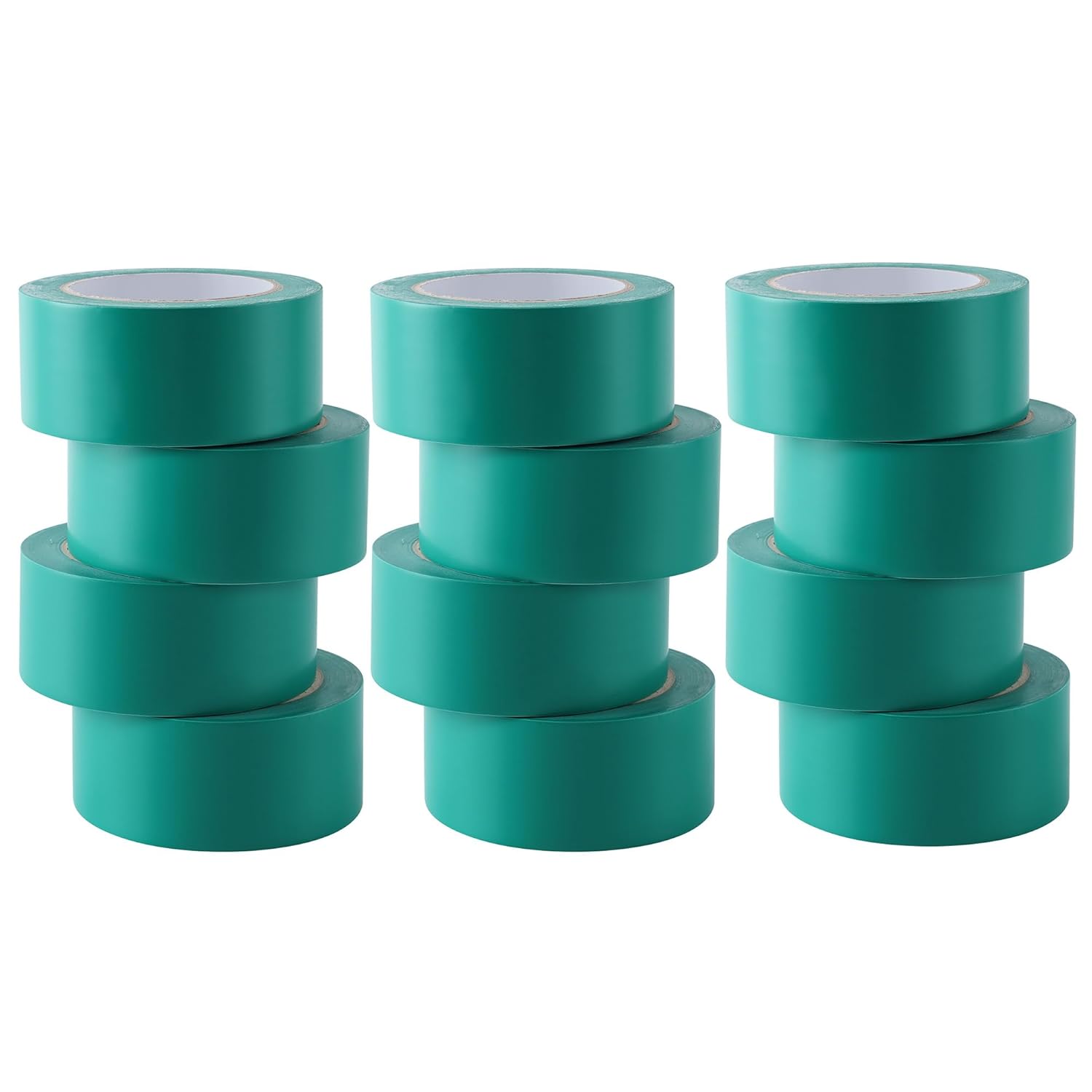 Lichamp Floor Marking Tape, Heavy Duty Safety Marking and Traffic Mark Tapes, 6 Mil Thick Vinyl Bulk Multi Pack, 2 inch x 36 Yards x 12 Rolls (432 Total Yards)