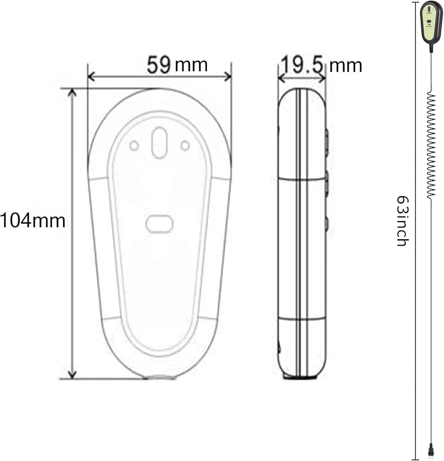 2 Button Remote Electric Recliner Manual Control Controller,5 Pin Fixed Straight Plug Replacement Fixed Okin Limoss Dewert Power Recliner Lift Chair,Lazy Chair