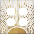 Decorative Outlet Covers Boho Mid Century Gold Sun Sunbeams 2 Gang Light Switch Cover Plate Double Duplex Wall Plates for Electrical Outlets Switch Plate Covers for Bedroom Home Decor