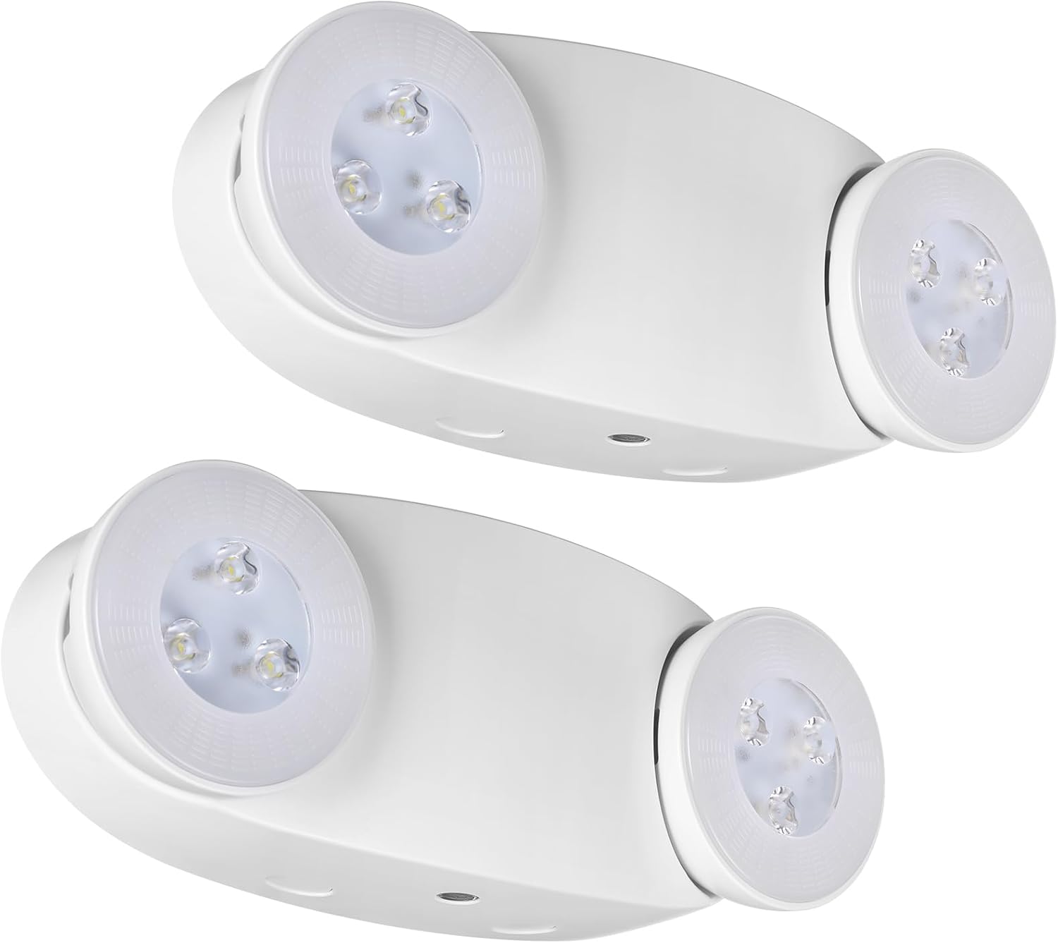 TORCHSTAR High Output LED Emergency Light, UL Listed, 800lm, AC 120-277V, Commercial Emergency Lights with Battery Backup, Two Adjustable Heads, Hardwired Exit Light Fixtures, White, Pack of 2