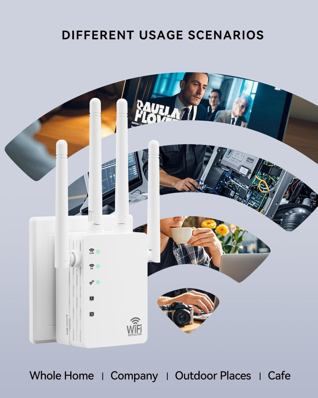 2025 WiFi Extenders Signal Booster with Dual Band 5GHz/2.4GHz, Long Range Up to 13888 sq. ft & 150+ Devices, Internet Extender WiFi Booster, WiFi Extenders Signal Booster for Home and Outdoors