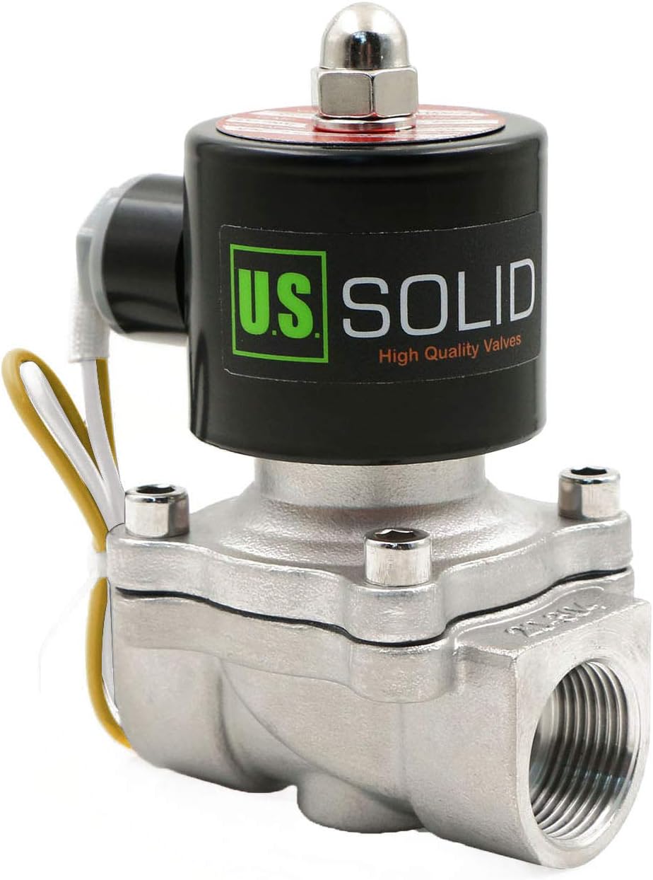 U.S. Solid Stainless Steel Electric Solenoid Valve 110VAC Normally Closed Air Water (3/4)