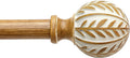 Boho Wood Curtain Rods for Windows 72 to 144 inch,1" Adjustable Heavy Duty Window Curtain Rod with Imitation Wood Grain Finials,Rustic Decorative Drapery Rods Set,Size:36-150'',Maple Wood