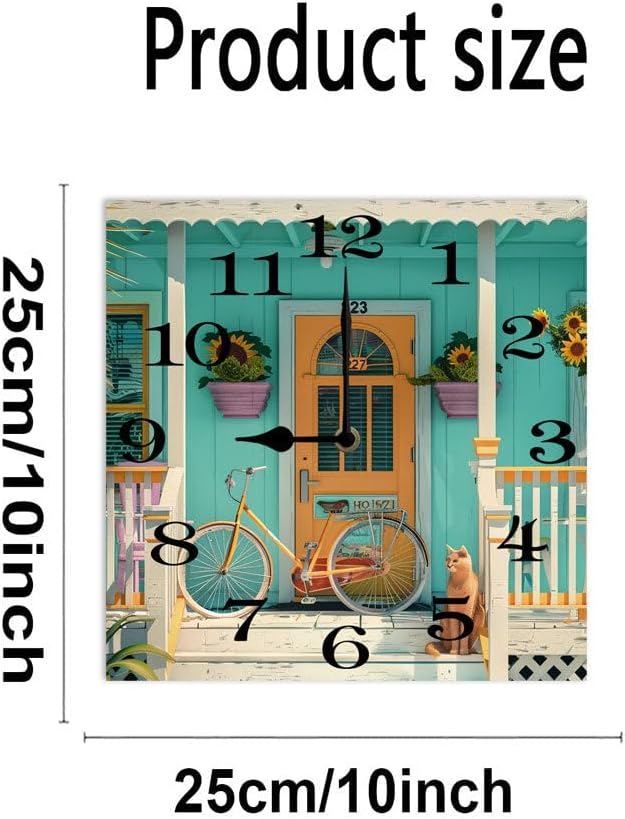 10 in Cosmic Connection -196 Wood Wall Clock – Digital Time Display, Smart Home Compatible for Bedside or Workspace