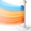 Electric Space Heaters For Indoor Use, 25" 2-IN-1 Tower Heater And Fan Combo, 70°Oscillating, 2S Instant Heating, 1500W, 3 Heating & Fan Modes,Electric Portable Heater For BedroomOfficeHome, White
