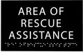6" X4" Area of Rescue Assistance Sign- Tactile Graphics Grade 2 Braille Text ADA Compliant Sign |ADA Compliant Plastic Signs for Schools, Offices, Businesses, Apartments & Restaurants