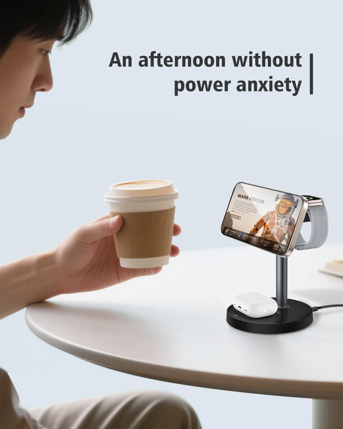 3 in 1 Wireless Charging Station for Apple Magsafe Charger Stand,15W Fast Magnetic Charging Station for iPhone 17 Air 16 15 14 13 12 11 Series, Watch Ultra & AirPods Apple Devices, Cell Phone Dock