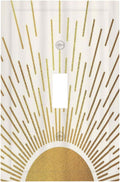 Decorative Light Switch Cover Plate Boho Mid Century Gold Sun Sunbeams 1 Gang Single Toggle Wall Plates for Electrical Outlets Outlet Covers Switch Plate Covers Faceplate for Bedroom Decor