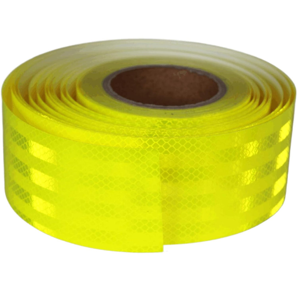 Non Fading Fluorescent Yellow Reflective Tape Outdoor Waterproof 3 inch Wide, High Visibility Warning Safety Industrial Marking Tape (168 feet)