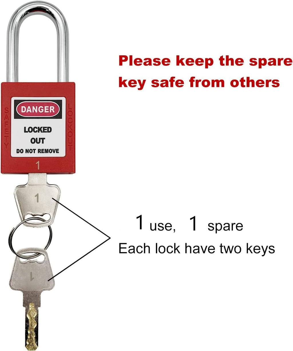 Lockout Tagout Locks, Safety Padlock, Loto Locks Keyed Differently Lock Out Tag Out 30 pcs Safety Padlocks Plastic with 30 Lockout TagOut Tags Red