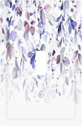 Purple Eucalyptus Watercolor Floral Rustic Leaf Decorative Light Switch Cover 1 Gang Single Toggle Device Electrical Faceplate Switchplates Decorator Outlet Wall Plate for Farmhouse Home Decor