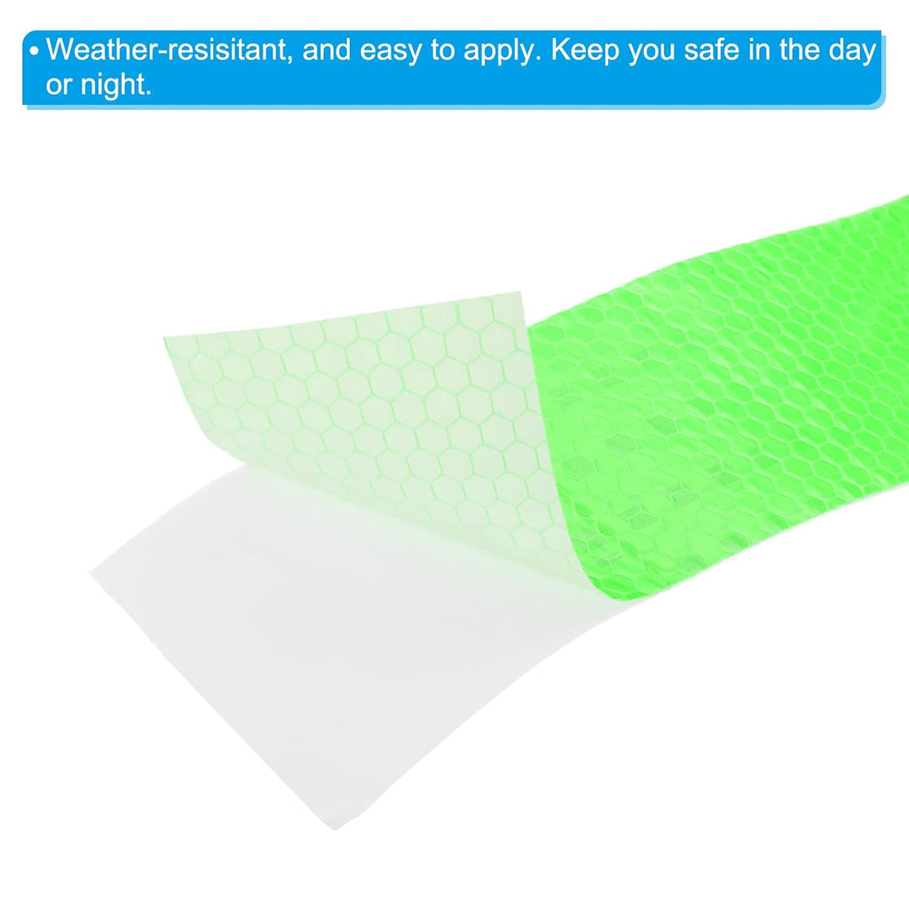 PATIKIL 2 Inch x 82 ft Reflective Tape, 1 Roll Waterproof Self Adhesive High Visibility Caution Warning Safety Tape Reflector with Scraper for Trucks Trailers Cars, Green