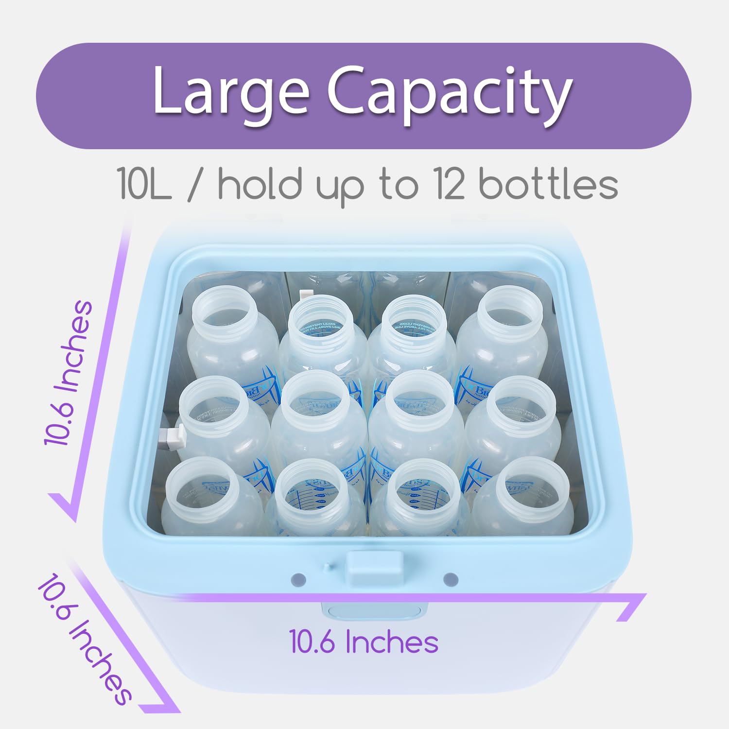 Papablic 4-in-1 UV Light Sanitizer | UV-Clean Sanitizing and Dryer Pro | UV Sanitizer Box with Dual UV-C Lamps for Babies & Whole Family | Large Capacity | Touch Control