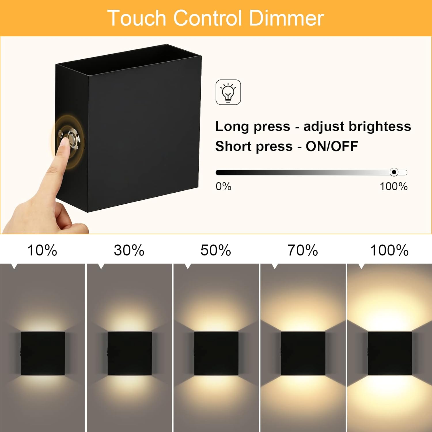 Lightess RGB Battery Operated Wall Sconce with Remote, Dimmable LED Wall Light Rechargeable, Up Down Wall Mount Lights for Hallway Living Room, Black, LG9945887