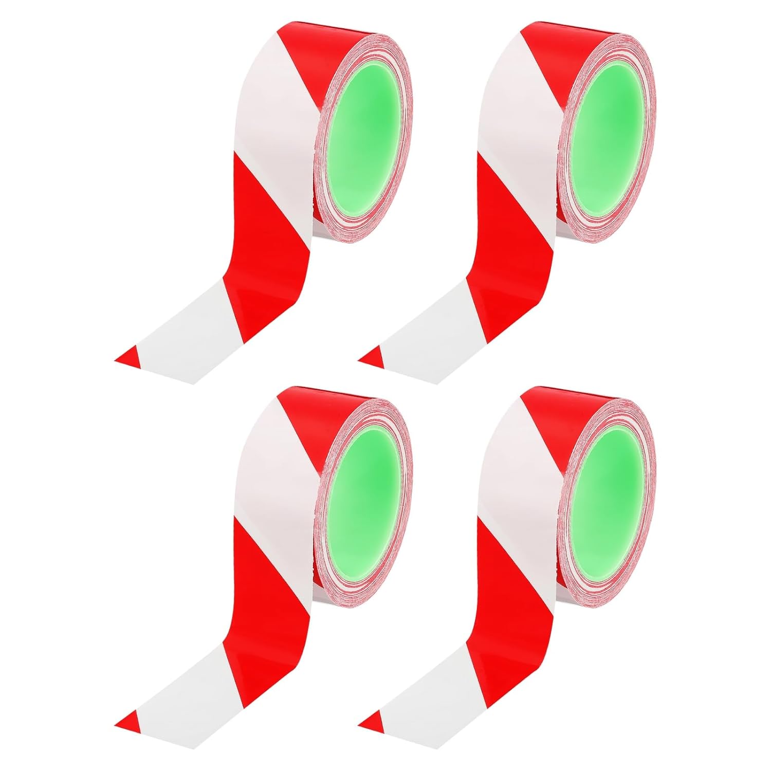 PATIKIL Floor Marking Tape 2 Inch x 110 Ft, 4 Pcs Self-Adhesive Warning Safety Tape Caution Stripe for Walls Floors Pipes Equipment Outdoor, Red/White