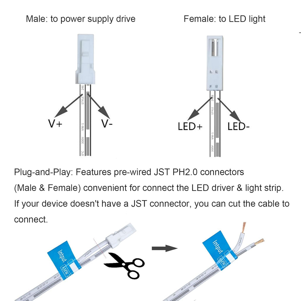 10mm 12V/24V Cabinet Door Activated Light Switch, Auto On/Off, Motion Sensor with 6ft Extension Cable for Closet Wardrobe (Single Sensor)