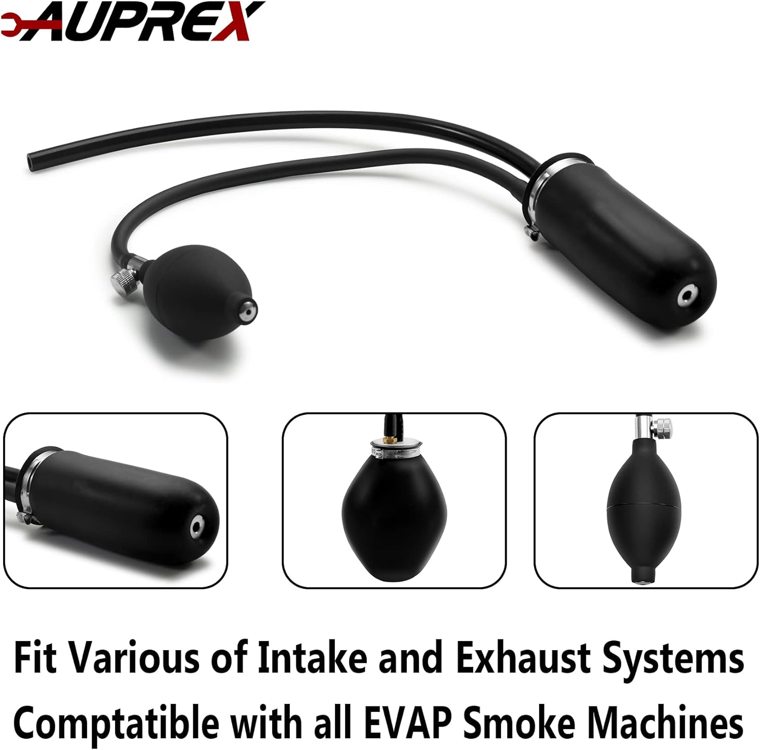 Universal Easy Intake Adapter, Automotive Smoke Machine Bladder, Pipes Fuel Leakage Detector, Smoke Leak Diagnostic Tester for 12V Vehicles