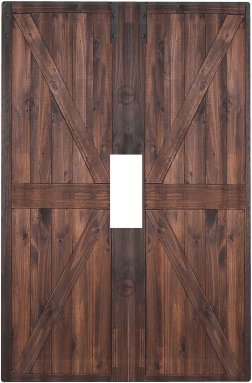 Decorative Light Switch Cover Plate Vintage Brown Farmhouse Barn Door 1 Gang Single Toggle Wall Plates for Electrical Outlets Outlet Covers Switch Plate Covers Faceplate for Bedroom Home Decor
