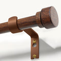Antique Redwood Grain Curtain Rods for Windows 72 to 144 Inches 1" Diameter Heavy Duty Window Curtain Rod Adjustable with Solid Finials for Living Room Bedroom Kitchen Farmhouse Outdoor