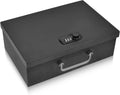 TOTOY Portable Fireproof Document Box with 3-digit Combination Lock, Safe Box for Valuables, Hand Held Storage Lock Box for Documents, Passport, Cash, Tablet