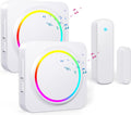 Door Chime, Door Sensor Chime When Door Opens, BITIWEND Door Entry Alarm for Business/Home/Office/Store, 600 FT Range, 32 Chimes 5 Adjustable Volume Door Ringer Alert 1Sensor + 2Receivers White