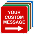 Custom Square Left or Right Arrow Sign, Personalize for Office, Business, Workplace, office, Home, Airbnb, Delivery Signs, 12x12 Inches Yellow, Rust Free .040 Aluminum, Fade Resistant, Made in USA