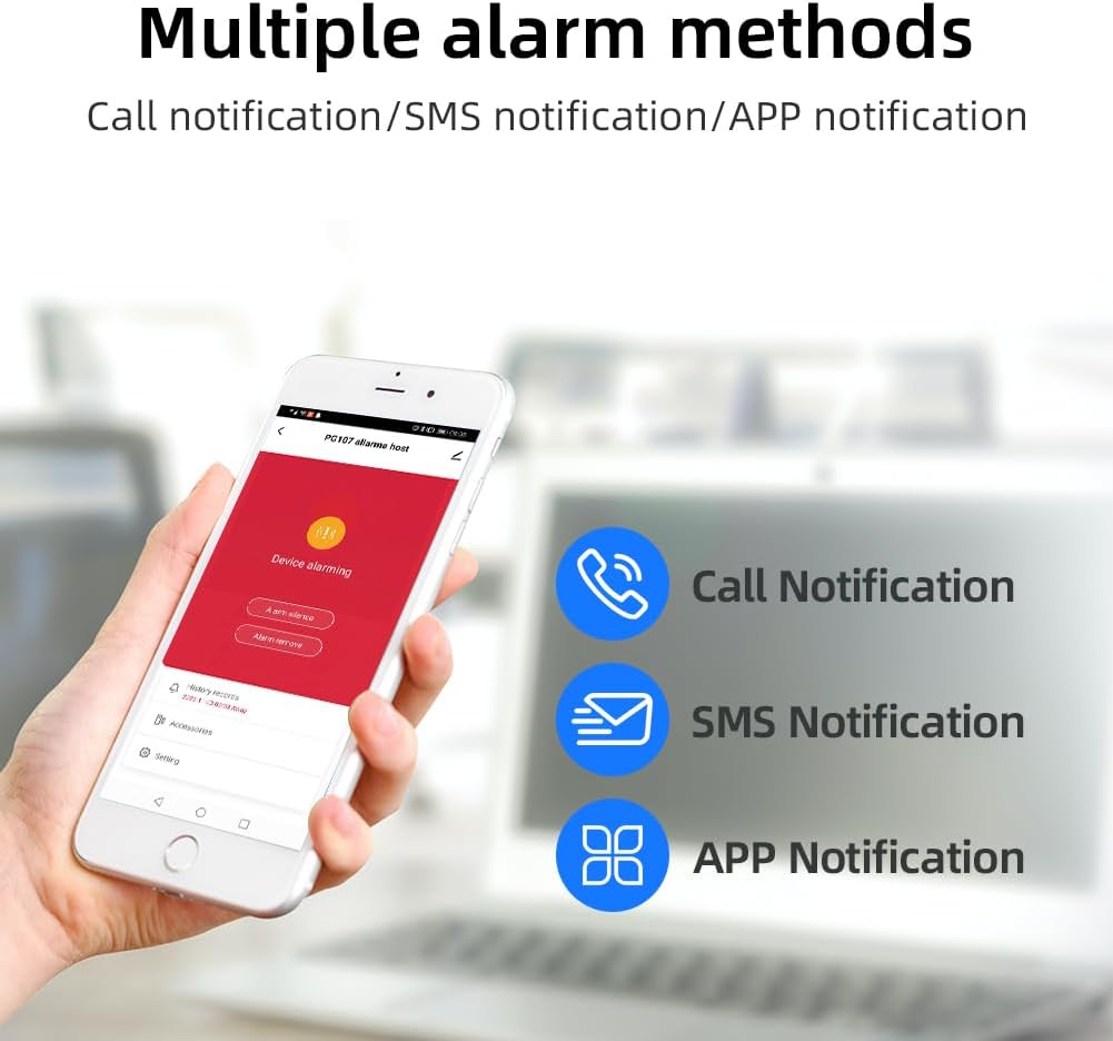 YBJ Wireless Alarm System for Home Security,DIY 4G Smart Home Alarm System with APP Alert, 24-Piece-Kit (Motion Detector,Door Window Sensor,Siren,Remote Control),Work with Alexa and Google Assistant