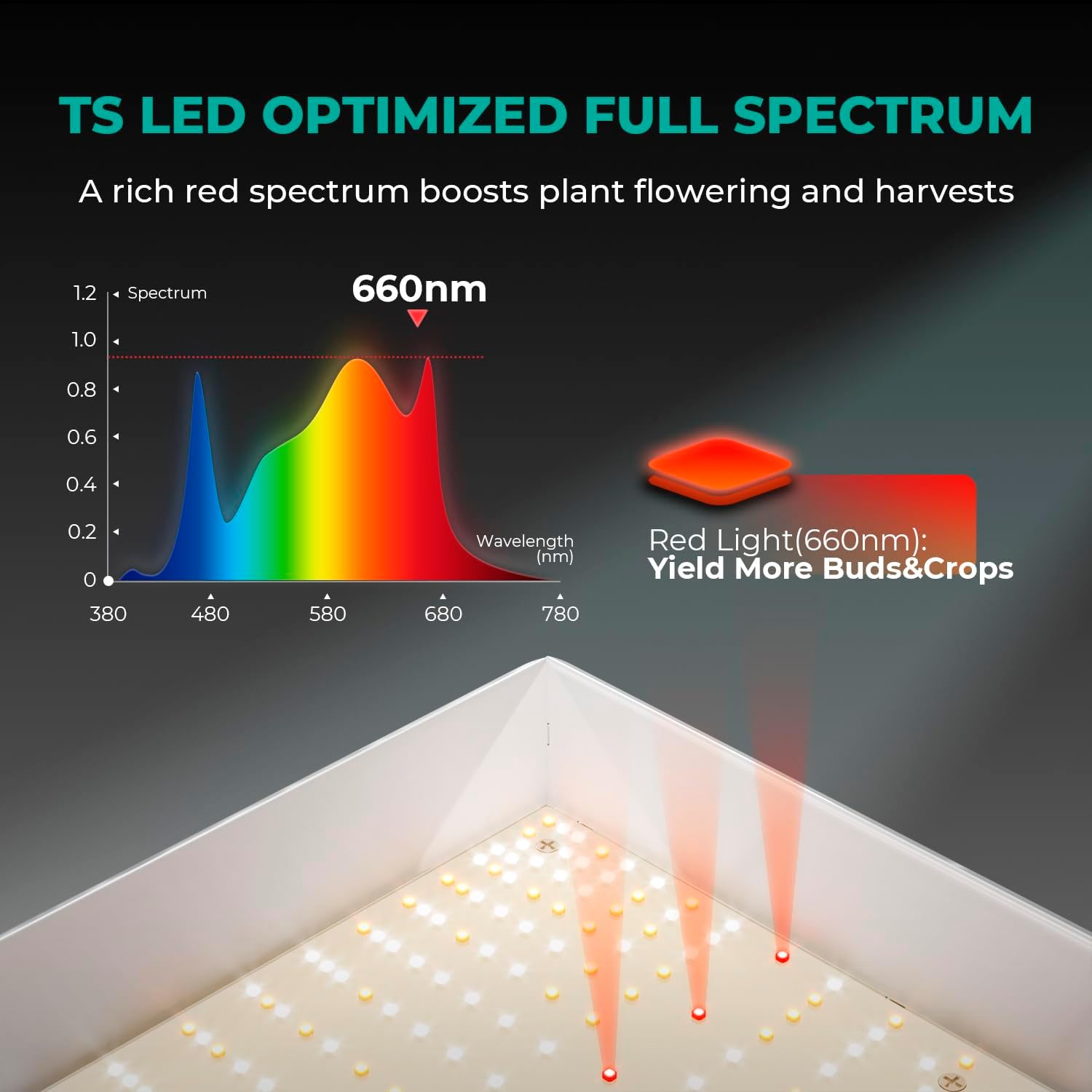 MARS HYDRO TSW2000 Led Grow Light 300 Watt Dimmable Daisy Chain Full Spectrum Growing Lamps for Indoor Plants Seeding Veg Bloom Light for 3x3/4x4ft Coverage