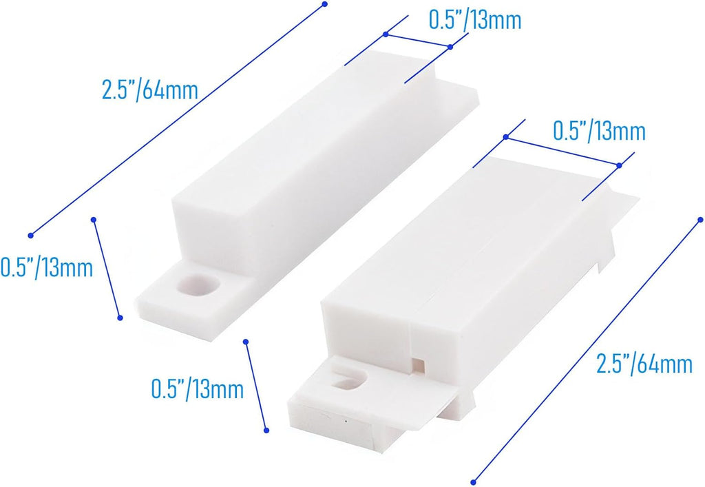 2Pcs Magnetic Reed Switch Wired Surface Mount Normally Closed NC Contact Sensor Alarm Magnetic Door Switch with 2 Wires, PVC, MC-31