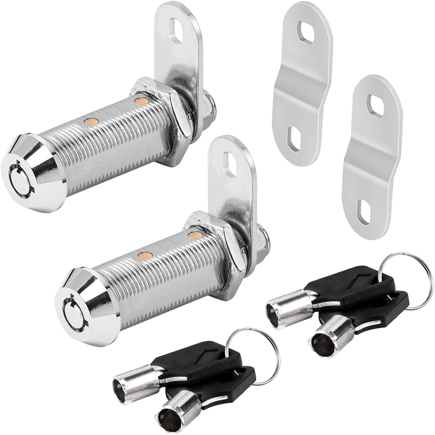 Cam RV Storage Locks Keyed Alike, 1-1/2" Fits 1-1/4" Max Door Thickness, Compartment Locks for Camper Trailer Cabinet With Keys (2 Pack)