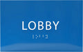 6" X4" Lobby Sign - Tactile Graphics Grade 2 Braille Text Reception Area Sign| Utility ADA Compliant Wall Mount Plastic Signs For Hospital, Offices, Businesses & Apartments