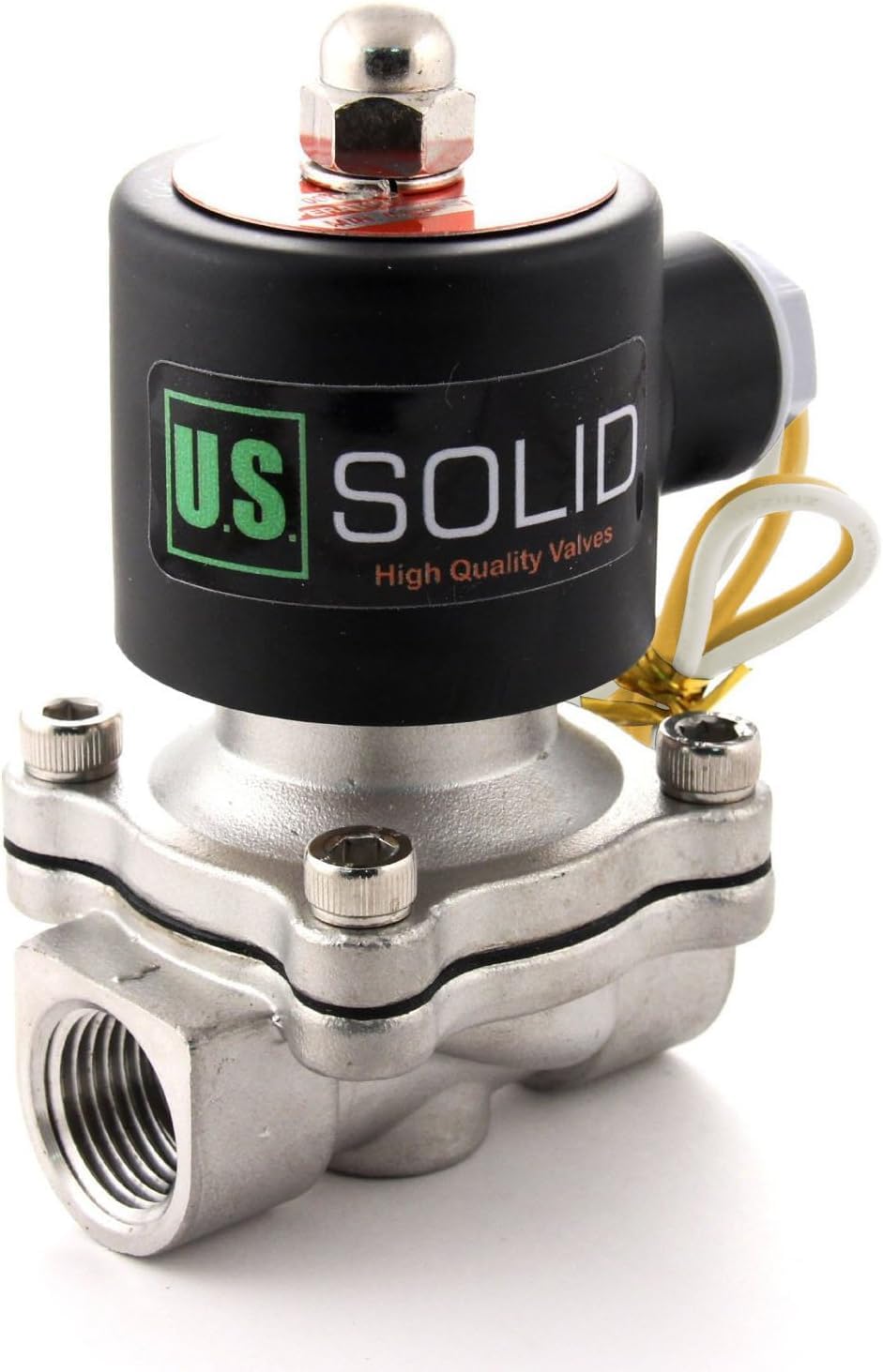 U.S. Solid 1/2" Stainless Steel Electric Solenoid Valve 110VAC Normally Closed Air Water(Pack of 20)