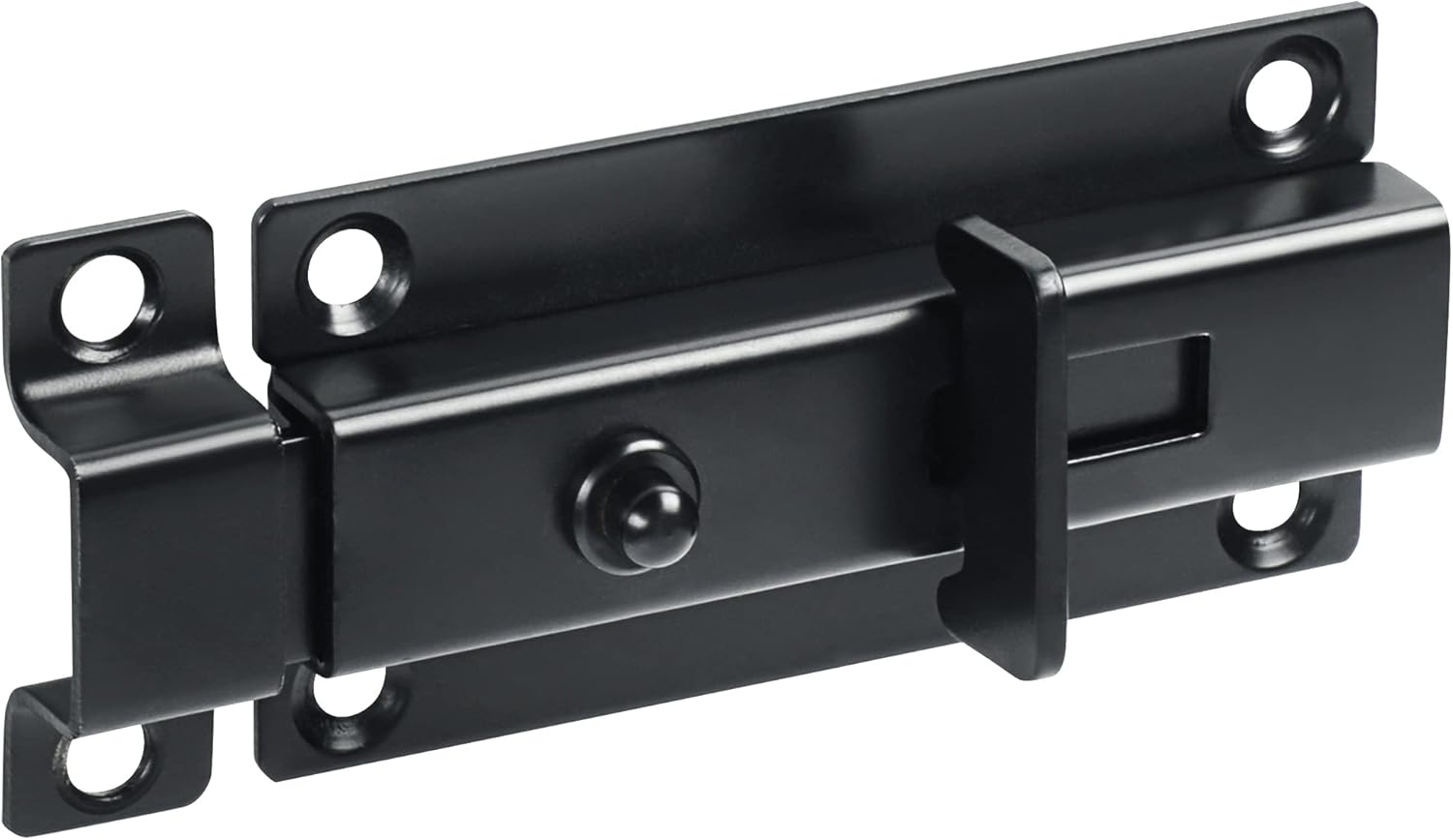 Alise Slide Bolt Gate Latch,Spring-Automatic Barrel Bolts Latches Safety Door Lock,Gate Hardware for Inside Door Fence Toilet Barn Pet Doors,Stainless Steel Black Bolt Latches,MS3000-B