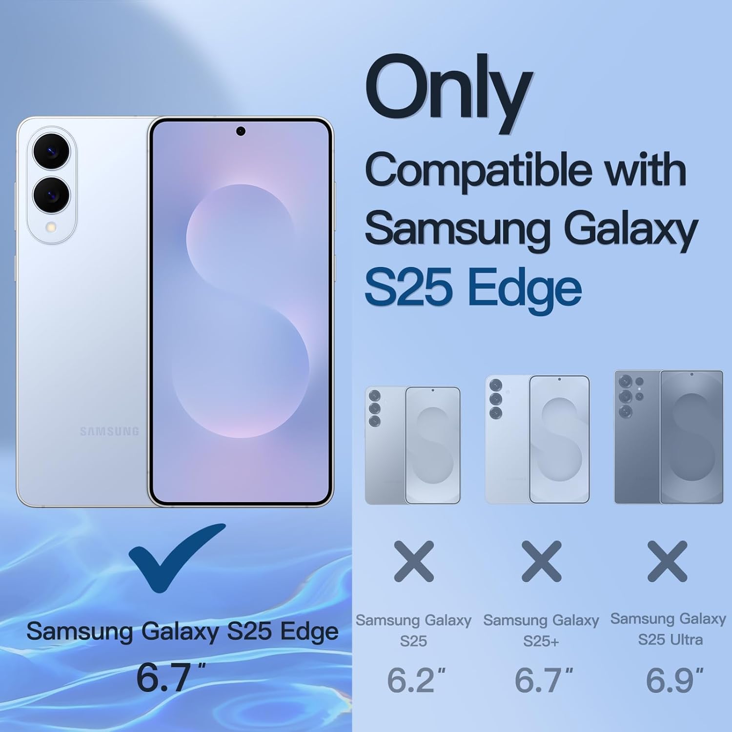 JETech Privacy Screen Protector for Samsung Galaxy S25 Edge with Camera Lens Protector, Anti-Spy Tempered Glass Film, Fingerprint ID Compatible, 2-Pack Each