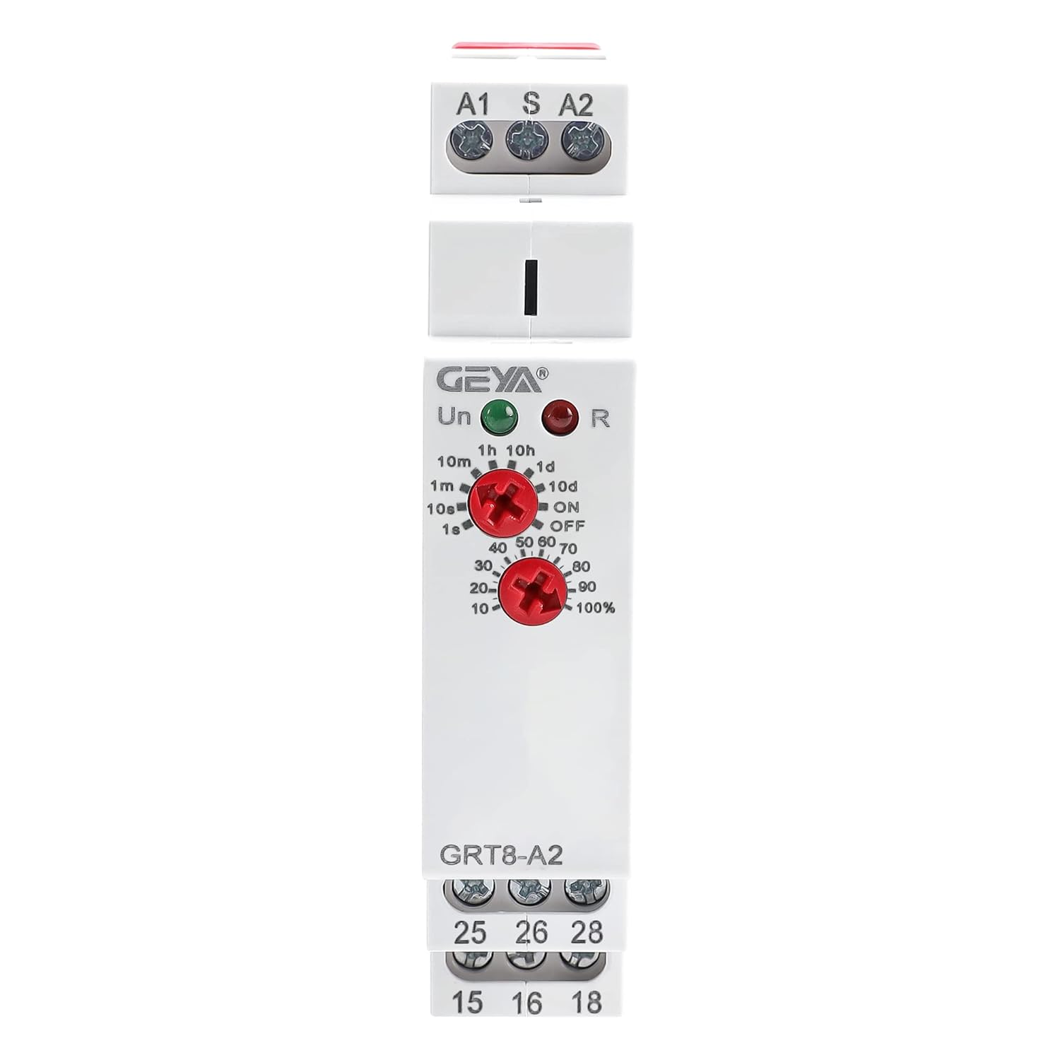 GEYA Delay On Single Function Time Relay 2 Outputs 16A Electronic Adjustable Power ON Timer Delay Relay Rail Modular(GRT8 A2,AC230V)
