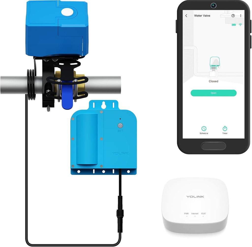 Wireless Valve Controller & Bulldog Valve Robot Automatic Water Leak Detection & Shut-Off Kit HUB Included