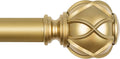 KAMANINA Curtain Rods for Windows 48 to 84 Inch, Gold Heavy Duty Curtain Rod Adjustable, 7/8 Inch Single Decorative Drapery Rod 32 to 86 Inch(2.6-7.1Ft), Netted Texture End