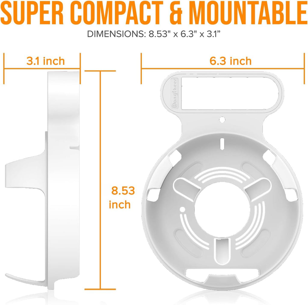 Wall Mount Bracket for TP-Link Deco BE23/BE25/BE3600/BE5000 Mesh WiFi 7 System Network and Power Cord Management Space-Saving TP-Link WiFi 7 Router Wall Mount Bracket (White-1Pack,White)