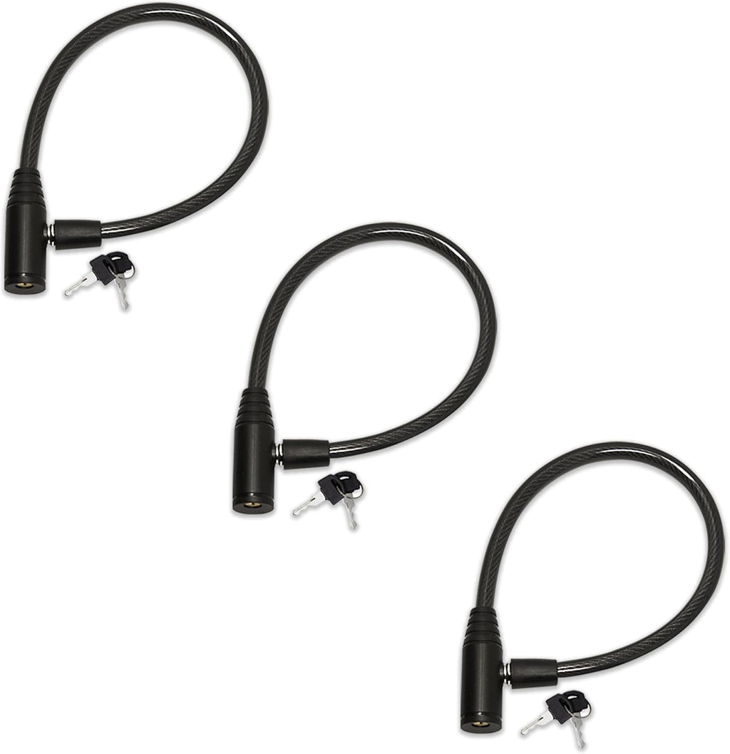 Urban August Child-Proof Refrigerator Lock for Kids & Adults - Lock for French Door Fridge and Cabinet (Regular, Black - 3 Pack Keyed Alike)